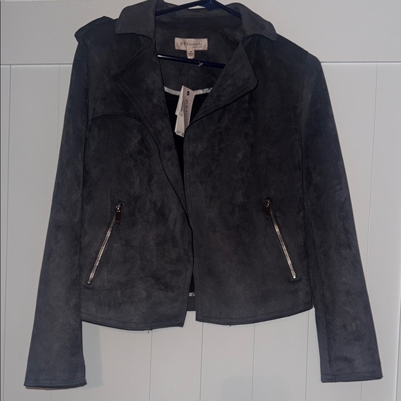 Philosophy Jackets & Blazers - Philosophy Charcoal Leather Jacket